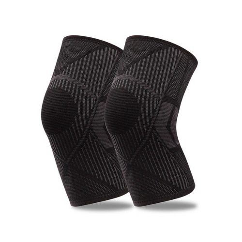 Steadella black knee compression sleeve, front view on a plain background